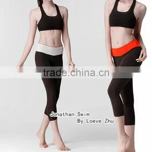 Women Sports Pants Made of Stretch Nylon Spandex Fabric, Ladies Nylon Spandex Yoga Pants thumbnail-1