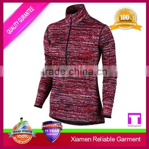 Custom Dry Wick Running Shirts With Zipper Long Sleeve, Ladies Gym Tops thumbnail-1