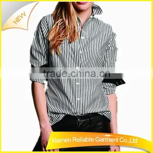 Women Stripe Long Sleeve Shirt From China Factory thumbnail-1