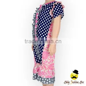 Kids Modeling Clothes Suits Polka Dots Ruffle Short Sleeve With Snaps Summer Baby Girl One Piece Harem Bodycon Jumpsuit Clothes thumbnail-3