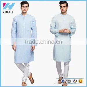 Men's Clothing Long Sleeve Knee Length Regular Fit Kurta Designs thumbnail-1