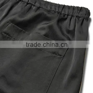 High Quality White and Black Satin Gym Training Sports Shorts for Mens thumbnail-5