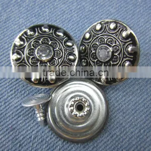 Metal Rhinestone Designed Buttons For Jeans Wear thumbnail-1