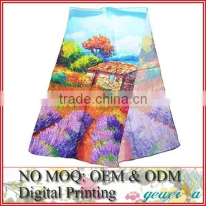 No MOQ Custom Satin Digital Printing Silk Scarf thumbnail-1
