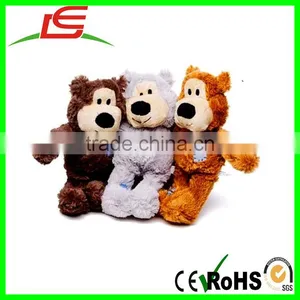 Choose Size Reinforced Plush Squeaky Dog Tug Toy Bear thumbnail-3