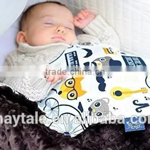 Ultra Soft Baby Minky Blanket With Cotton Print thumbnail-5