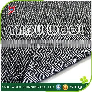 2017 Classic Design High Quality Grey and Black Herringbone 100 Wool Winter Overcoating Woven Fabric thumbnail-1