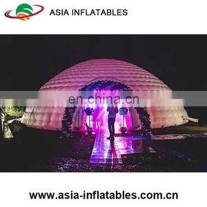 High Quality Inflatable Semicircular Dome Tent With LED Light for Wedding Rental thumbnail-1