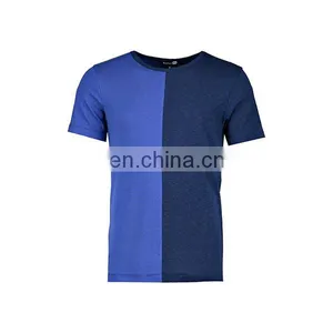 New Arrival Round Neck Contrast Color Half Panel Oversized Tshirt Wholesale thumbnail-3