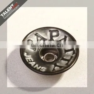 Custom Private Brand Name Logo Metal Jeans Wear Anti-brass Buttons thumbnail-1