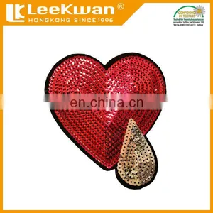 Custom Crying Heart Sequin Embroidery Patch thumbnail-1