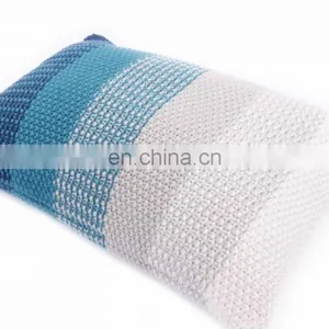 2019 Ombre Blue Acrylic Knitted Home Pillow Back Decorative Cushion Cover Cushions for Sofa thumbnail-1