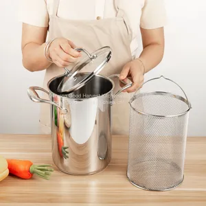 Soup Pot Asparagus Pot Capsuled Aluminum Induction Bottom With Glass Cover and Basket 16*24CM 4L ；20*24CM 7.5L thumbnail-2