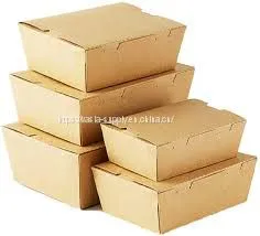 Eco Friendly Paper Packaging Containers for Food Brown Kraft Paper Takeaway Storage Boxes thumbnail-1