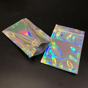 Cosmetic Packaging Bag Clear Brush Handle Cosmetic Microfiber Beauty Blender Holographic Mylar Bag thumbnail-2