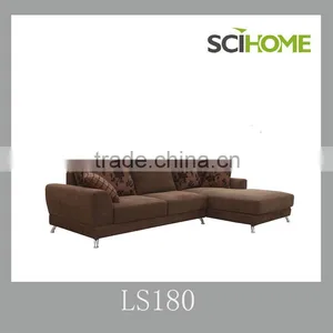 North Europe Design Furniture Metal Feet l Shaped Fabric Sofa Set thumbnail-3