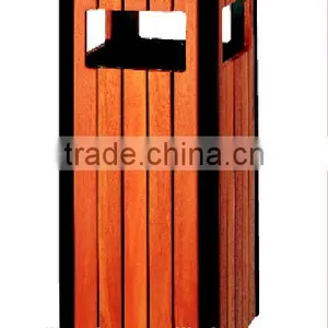 Plastic Wooden Stylish Hot Sale Outdoor Garbage Bin thumbnail-1