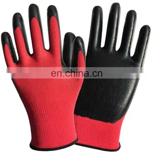 Black Nylon Liner Purple Foam Nitrile Coated Garden Glove For Women thumbnail-2