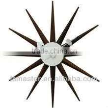 Popularoriginal Quality Walnut Sunshine Star Wall Clock thumbnail-1