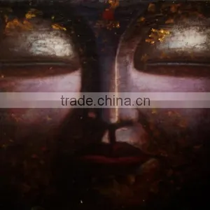 NEW Purple Buddha Hand Painted Oil Painting on Canvas Home Decor thumbnail-1