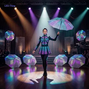Pixel Glow LED Umbrella: Programmable RGB Performance Prop for Stage & Events thumbnail-3