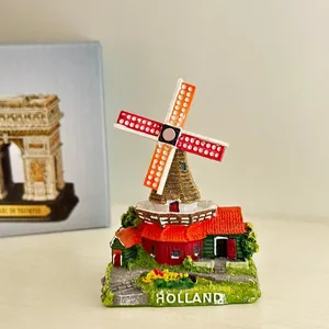 Wholesale Price Personalized Netherlands Amsterdam Windmill House Tourist Gifts Custom Resin Polyresin Holland Souvenir Figurine Factory thumbnail-1