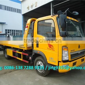 HOWO 3800mm Wheelbase Cheap Wrecker Tow Truck, L5600*W2300 Flatbed Wrecker Towing Truck on Sale in Africa thumbnail-3