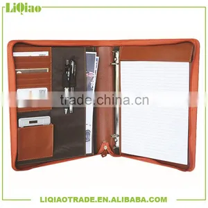 PU Multi-function Leather Portfolio Folder With Zipper &spring Binder thumbnail-1