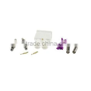 Straight Crimp White Double Twin Plug Fakra Connector for RG174 RG316 thumbnail-1