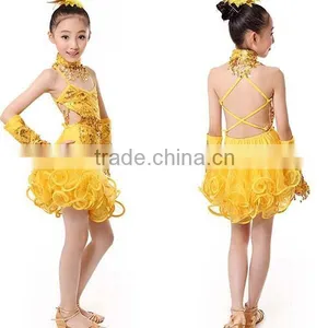 Professional Latin Dance Costume for Girls for Performance Tasseled Latin Salsa Dancewear Girls Party Dance Costume Dress thumbnail-4