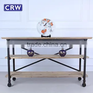 AF-901 Metal Frame Reclaimed Wood Furniture Pine Console Table Quality Choice thumbnail-3