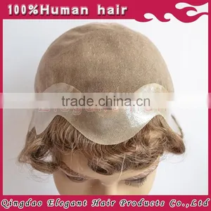 Top Quality Full Cap Swiss&french Lace Indian Men Hair Toupee Wig thumbnail-3