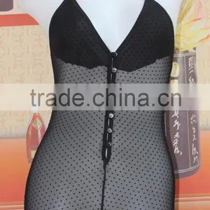 Fashion Hot Black Sexy Mature Women Transparent Lingerie Nigntwear thumbnail-1