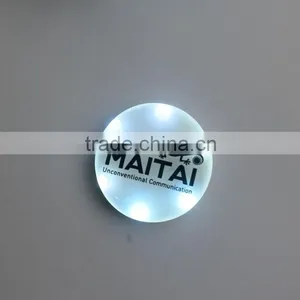 6 White Lights Promotional Gift Party Blinking Flashed LED Pin Badge thumbnail-1
