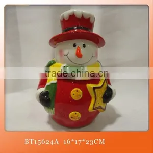 Christmas Ceramic Cookie Storage Jar With Hat thumbnail-1