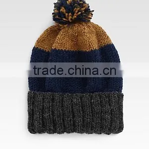 Knit Hat With Ball Top for Men thumbnail-1
