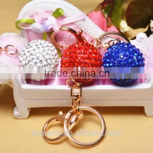 3D Alloy Metal Luxury Car Crystal Rhinestone Ball Keyring Keychain Wholesale thumbnail-2