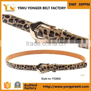 Formal Excellent Quality Yellow Automatic Buckle Skinny Leather Belt thumbnail-1