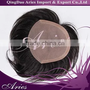 Real Hair Toupee for Men Hairpiece Monofilament Base Black thumbnail-1
