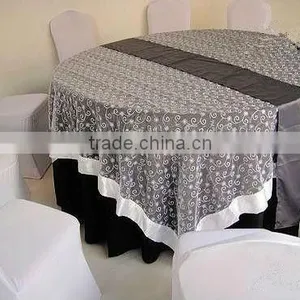 Ornate Satin Wedding Table Runner for Round Table thumbnail-1