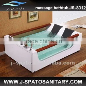 Glass Bathtub With Wooden Handrest for Hot Tub thumbnail-1