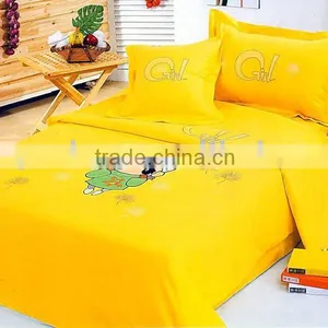 Mama Love Yellow Embroidery 100 Cotton Kids Bedding Set thumbnail-1