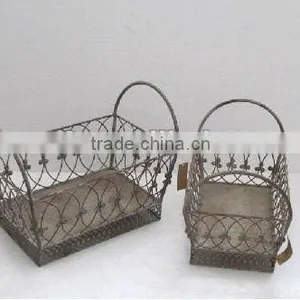 110564MJ Metal Wire Basket & Iron Flower Basket Plant Basket thumbnail-1