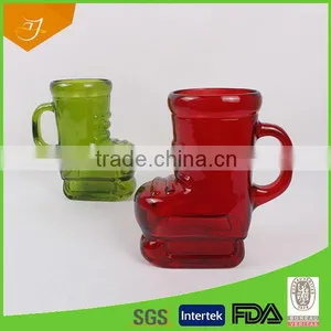 Colorful Santa's Boot Shape Glass Beer Mug,High Quality Glass Handle Beer Glass Mug Quality Choice thumbnail-1