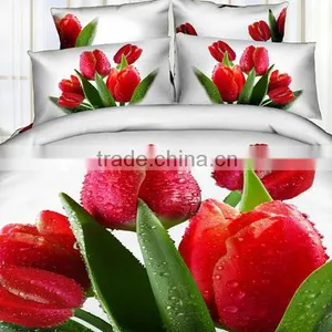 100% Cotton 3D Flower Linen Set thumbnail-1