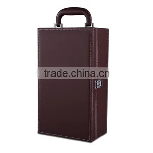 High Quality Customized PU Leather Wood Wine Box thumbnail-5