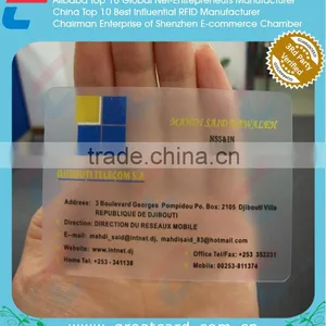 Custom Transparent Plastic Business Card. Matt Finish Plastic Card Printing thumbnail-1