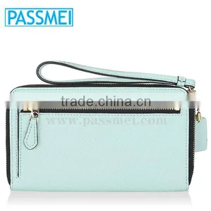 2016 Fahsion Custom Embossed Handmade Luxury Women Zipped Cheap Genuine Leather Wallet Lady thumbnail-4