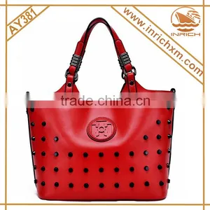 New Products Studs Decoration Genuine Leather Woman Fashion Handbag thumbnail-1