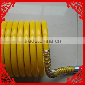 Bright Yellow Dia 8mm Spring Spiral Recoil Nylon Air Brake Hose for Pneumatic System thumbnail-1